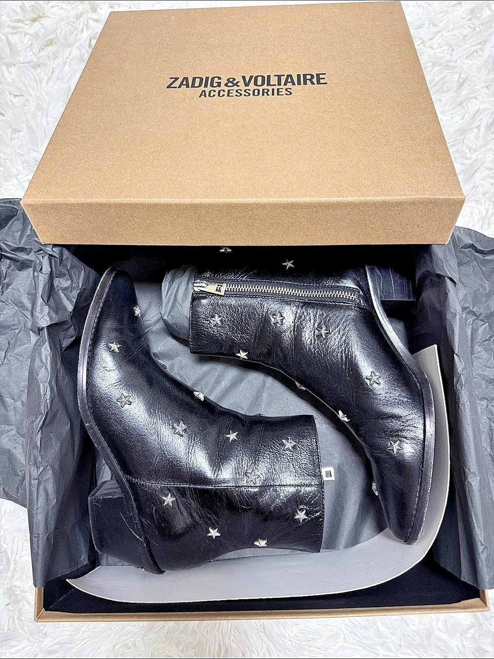 Zadig & Voltaire Tyler Vintage Stars Ankle Boots Black